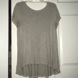 Striped high low blouse